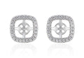 Square Zircon Pearl Studs