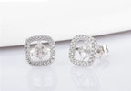 Square Zircon Pearl Studs
