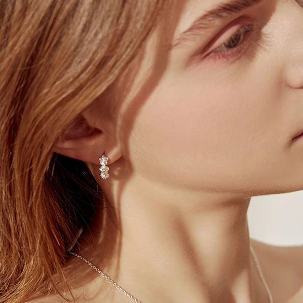 Small Flower Silver Earrings
