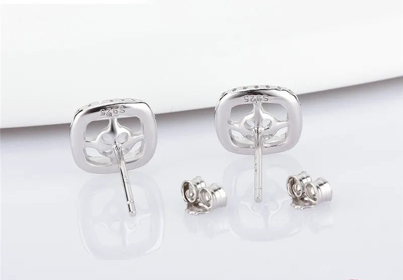 Square Zircon Pearl Studs