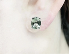Green Amethyst Silver Earrings
