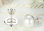 Pearl Stud Silver Earrings