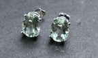 Green Amethyst Silver Earrings
