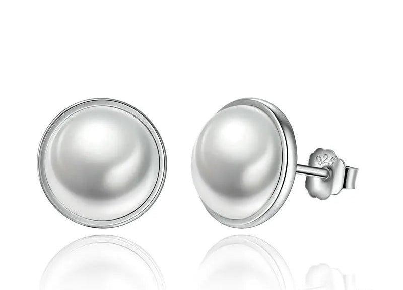 Pearl Stud Silver Earrings
