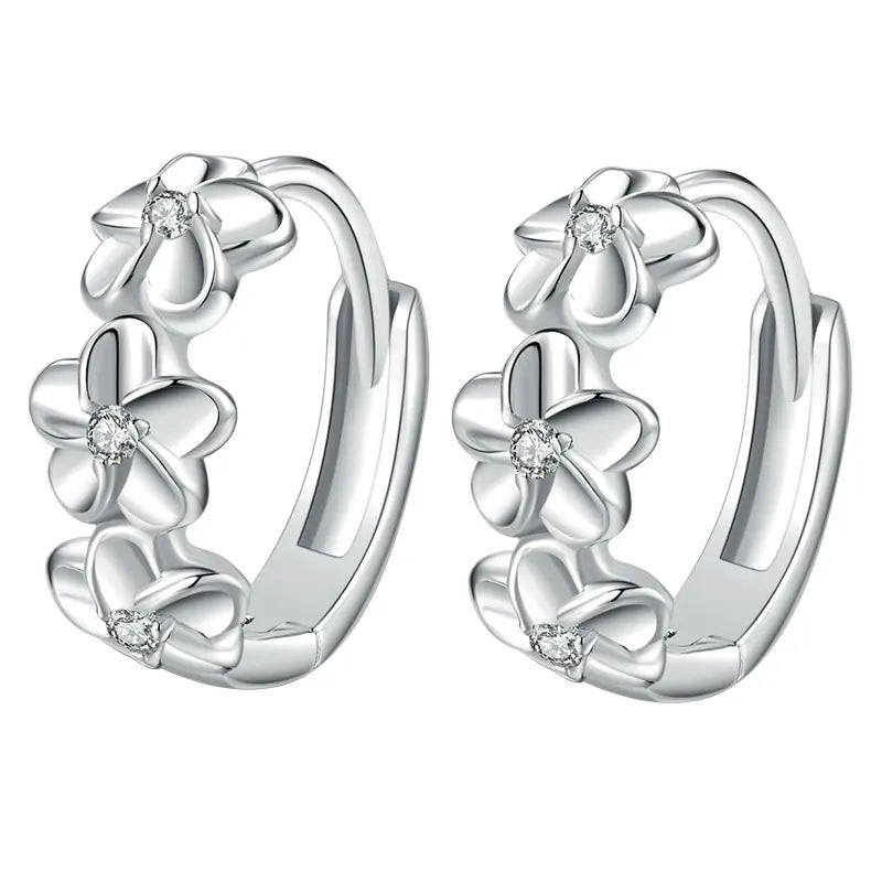 Small Flower Silver Earrings