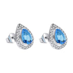 Blue Aura Silver Studs
