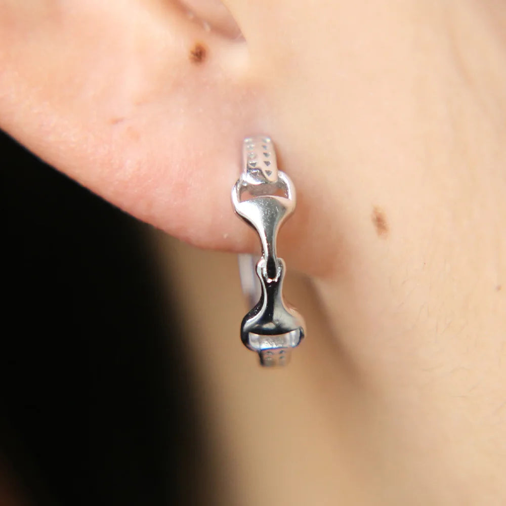 Equestrian Charm Silver Earrings