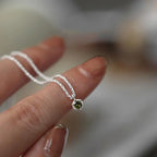 Emerald Glow Silver Chain