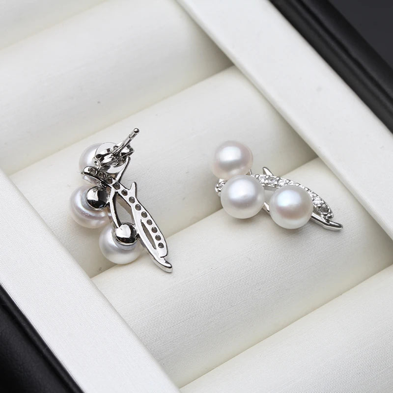 White Pearl Stud Earrings