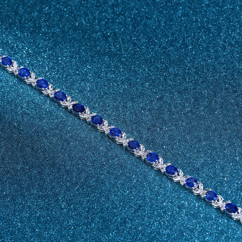 Royal Sapphire Silver Bracelet