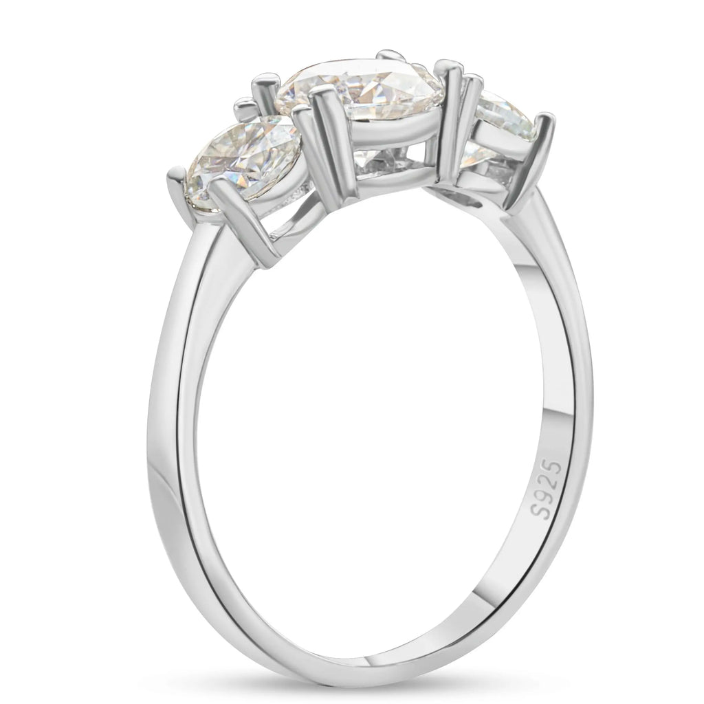 Red Moissanite Charm Ring