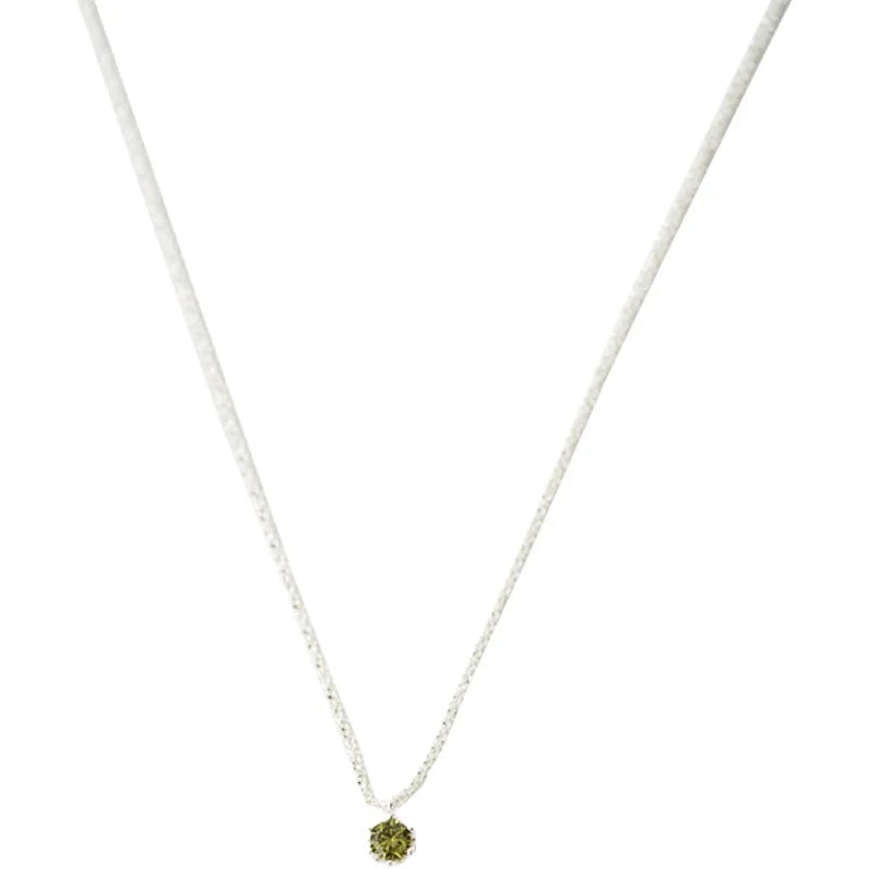 Emerald Glow Silver Chain