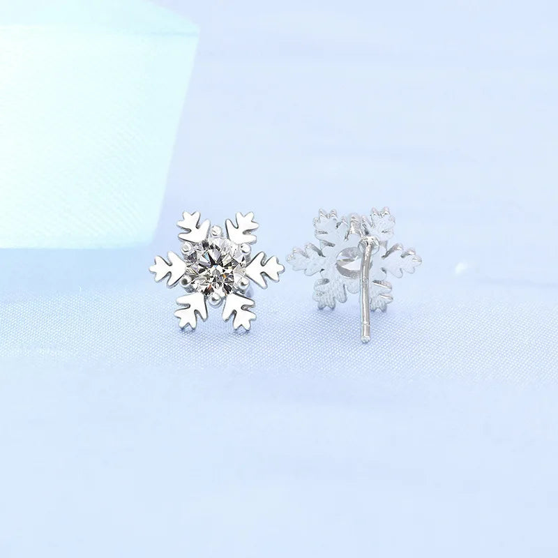 Round Zircon Silver Earrings