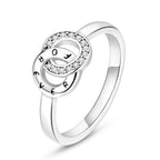 Double Halo Silver Ring