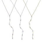 Geometric Lariat Silver Necklace