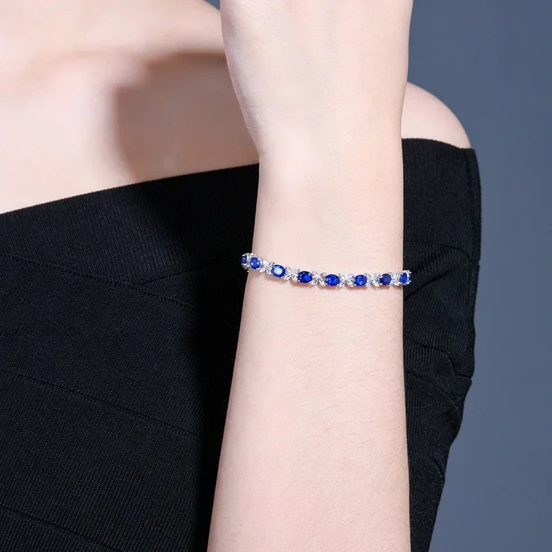 Royal Sapphire Silver Bracelet