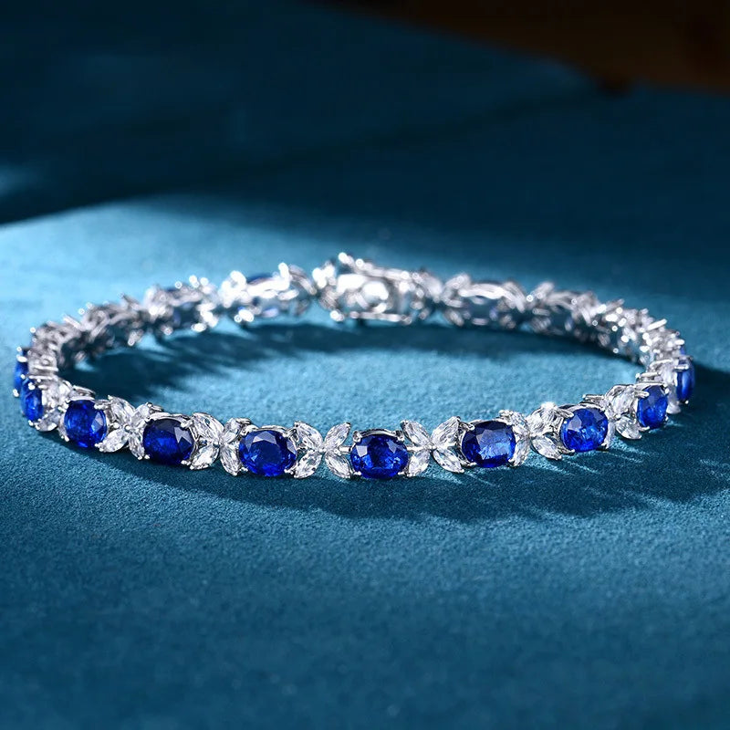 Royal Sapphire Silver Bracelet