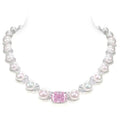 Pearl & Zircon Silver Necklace