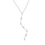 Geometric Lariat Silver Necklace