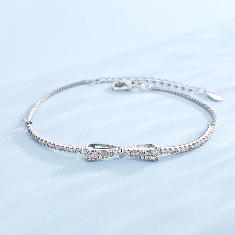 Paris Bow Silver Bracelet