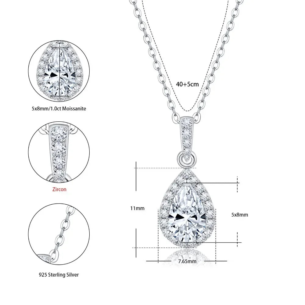Moissanite Vintage Silver Necklace