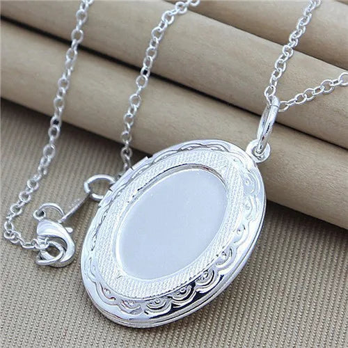 Photo Locket Silver Necklace