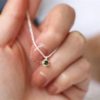 Emerald Glow Silver Chain