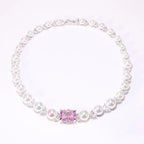 Pearl & Zircon Silver Necklace