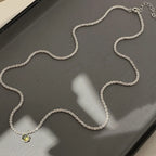 Emerald Glow Silver Chain
