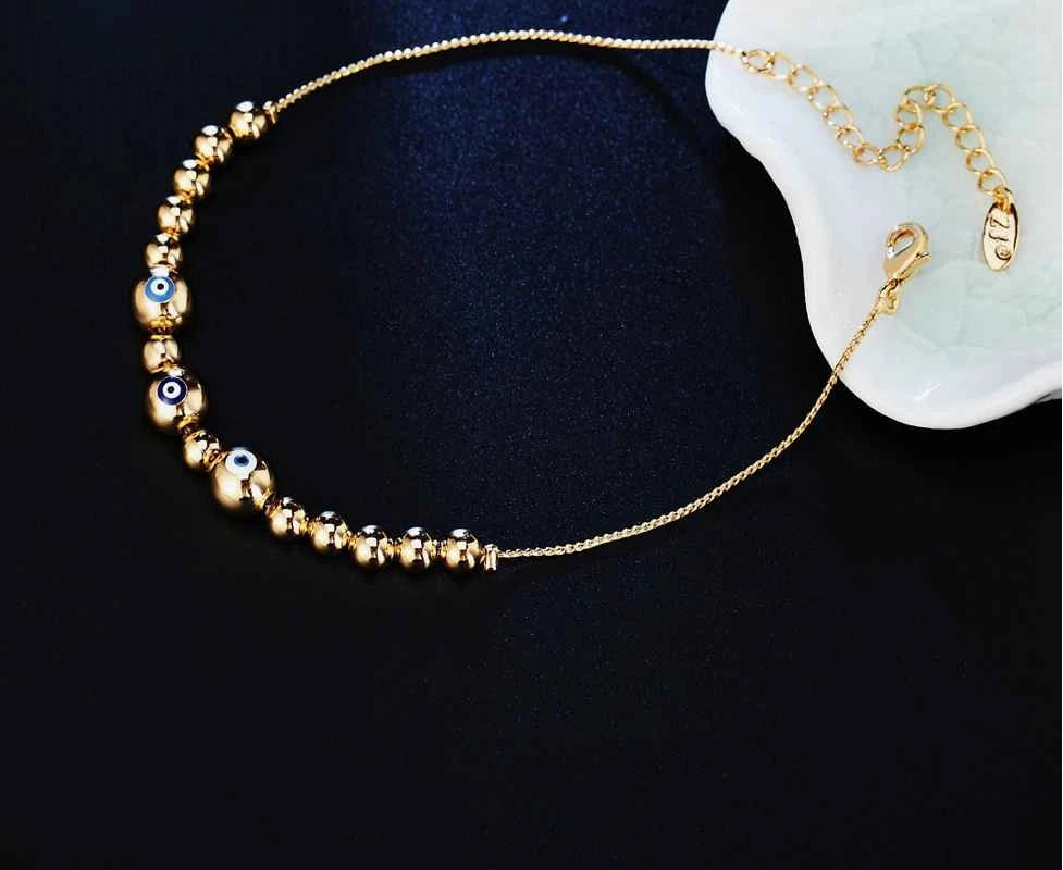 Silver & Gold Beads Bracelet