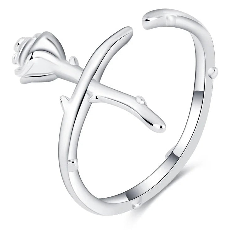 Lovely Rose Silver Ring