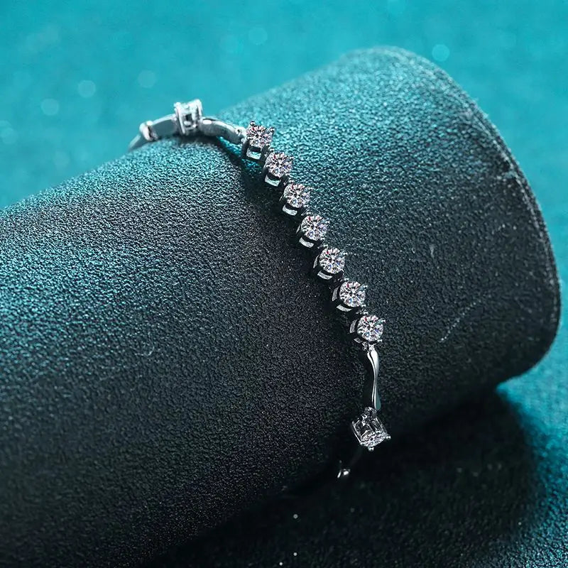 Moissanite Silver Bracelet