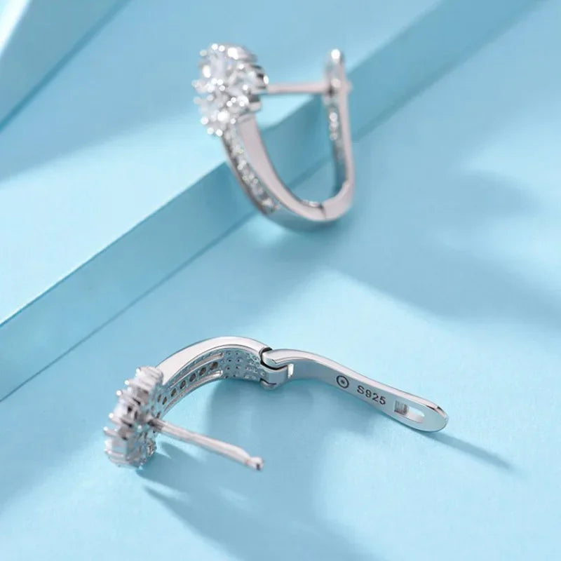 Zircon Crystal Flower Earrings