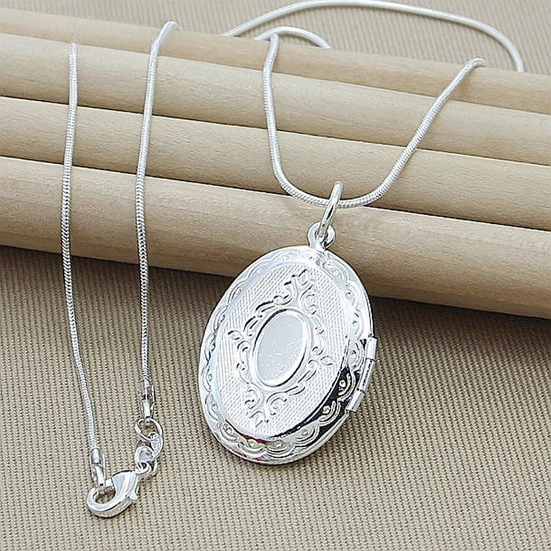 Photo Locket Silver Necklace