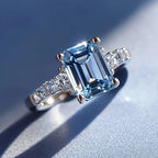Sky Blue Crystal Silver Ring