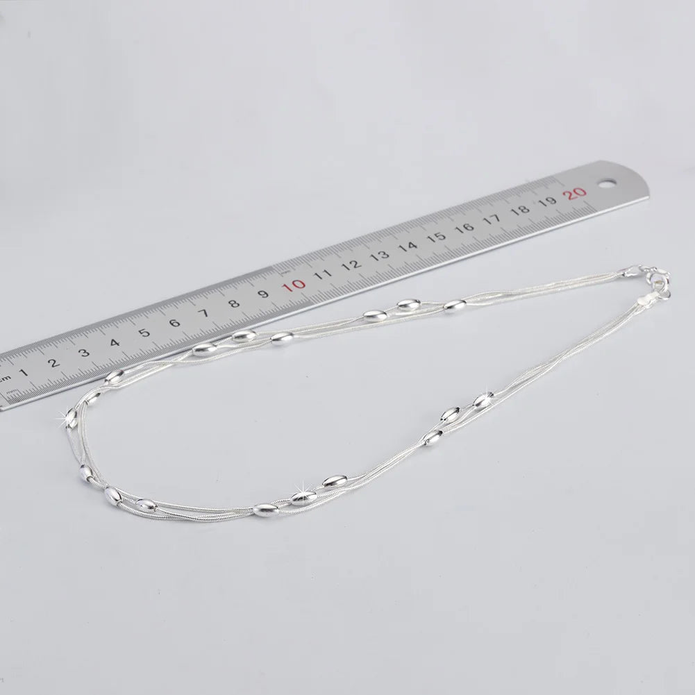 Charms Beads Silver Necklace