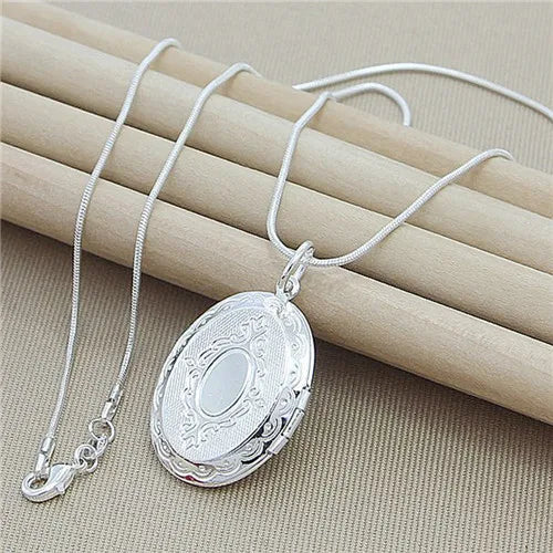 Photo Locket Silver Necklace