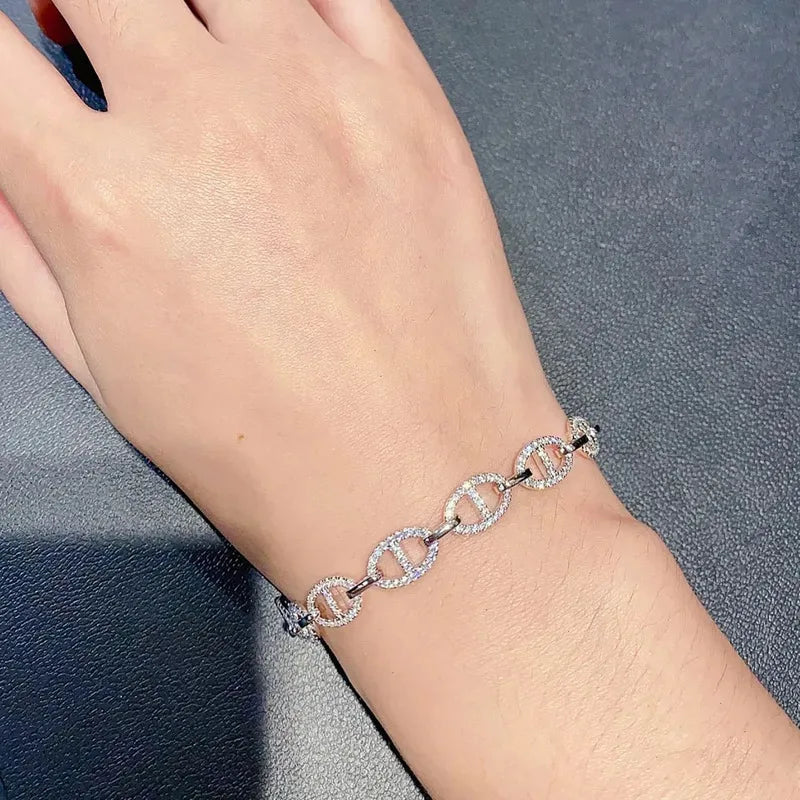 Classic Zircon Silver Bracelet