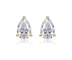 Moissanite Pear Shape Silver Earrings
