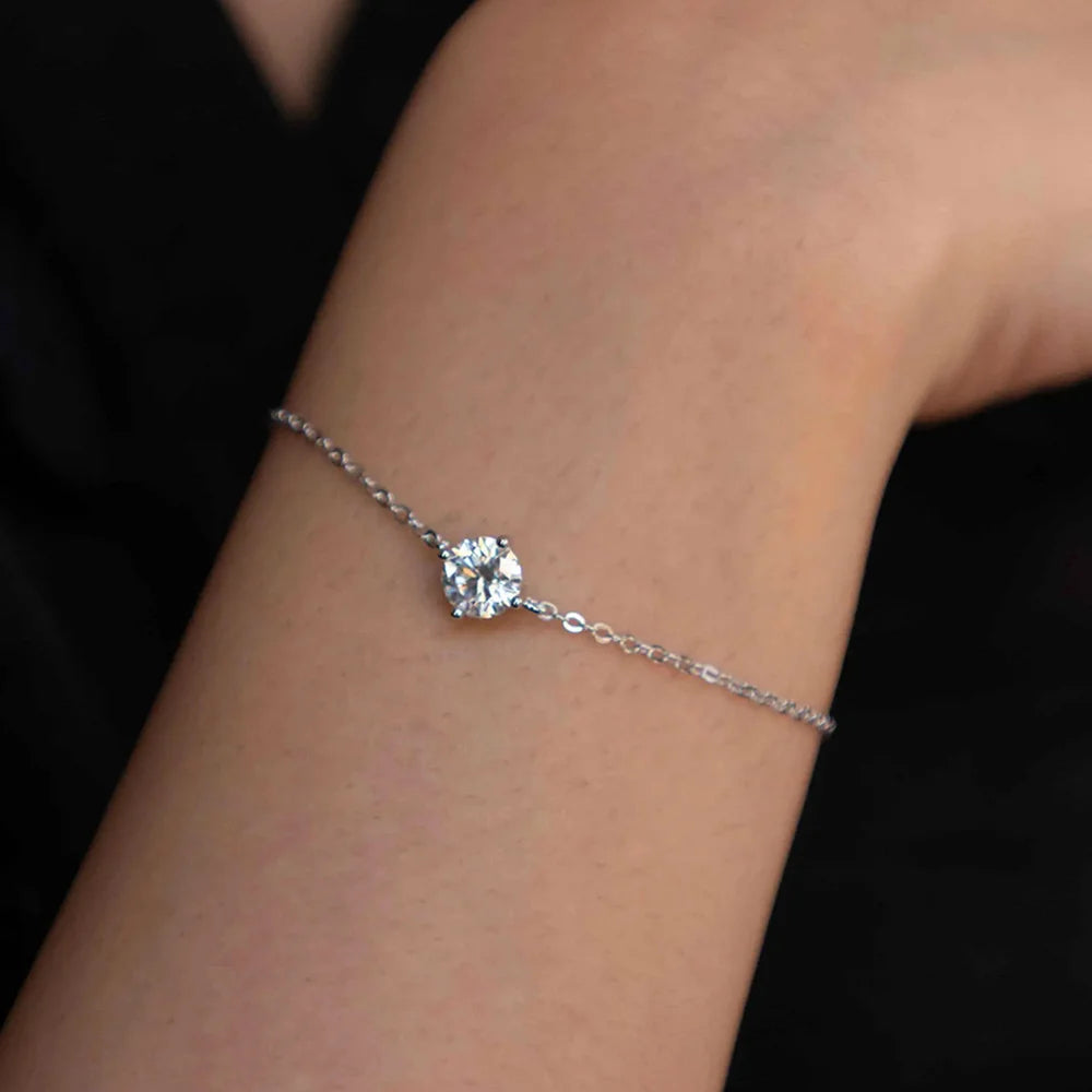 1CT Moissanite Silver Bracelet