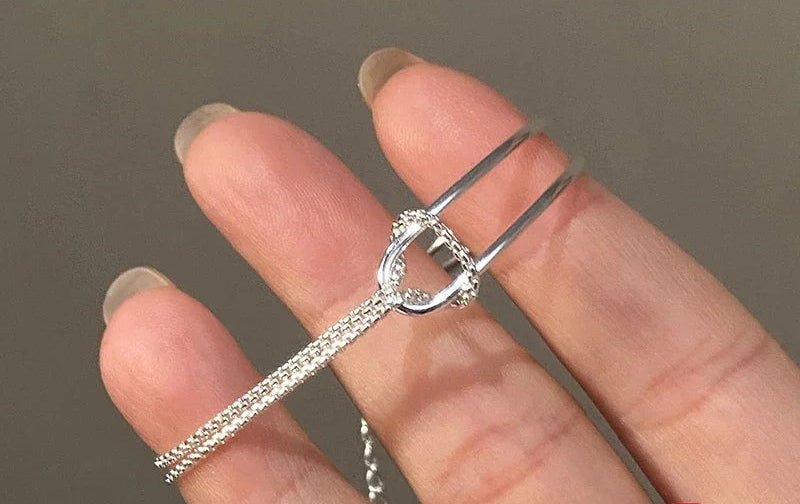 Asymmetric Double Layer Silver Bracelet