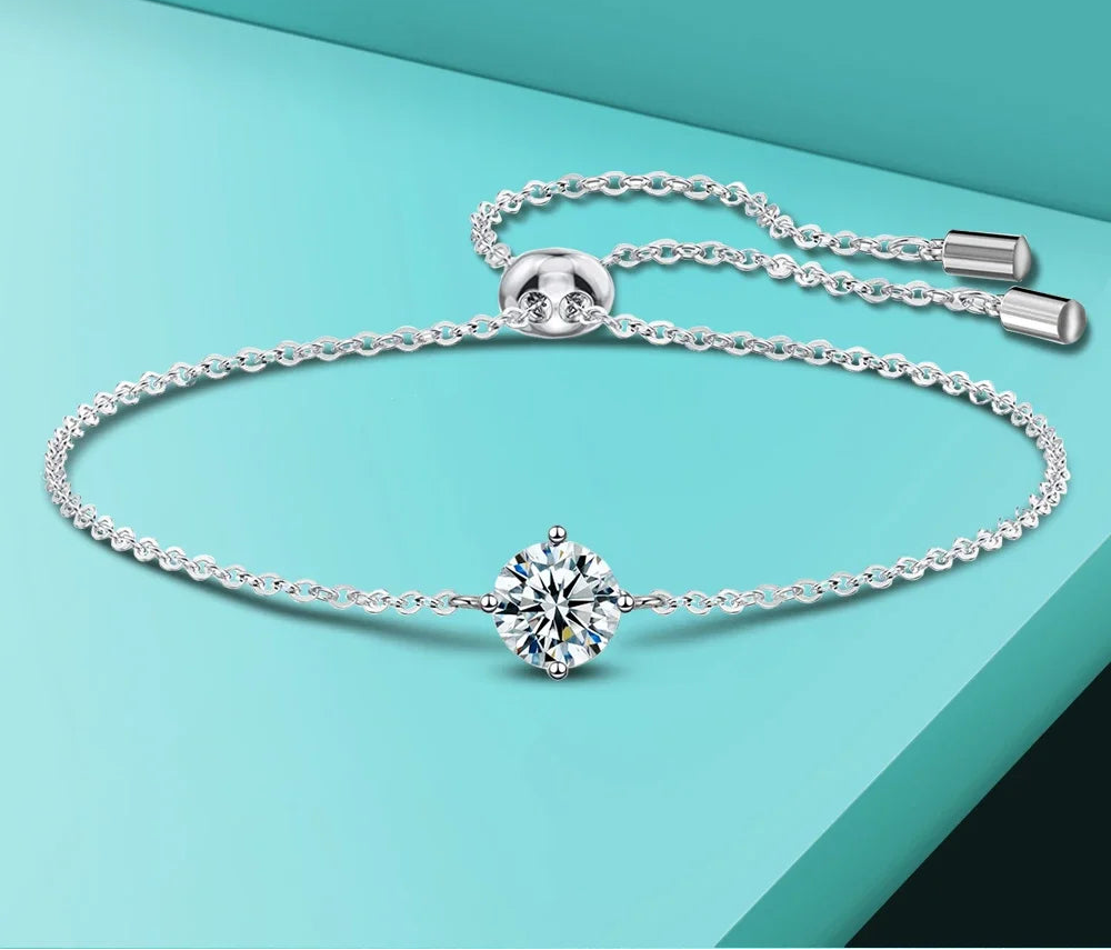 1CT Moissanite Silver Bracelet