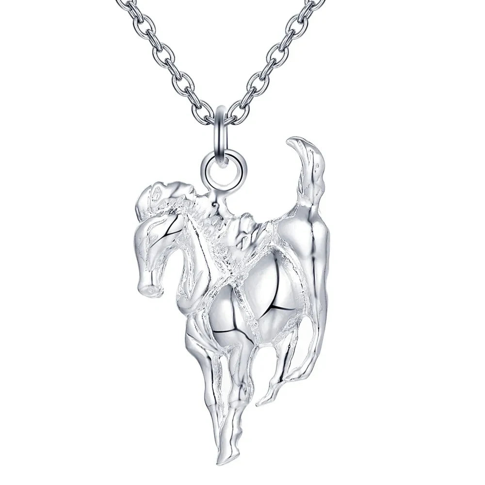 Equestrian Grace Silver Necklace