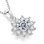 Moissanite Round Silver Necklace