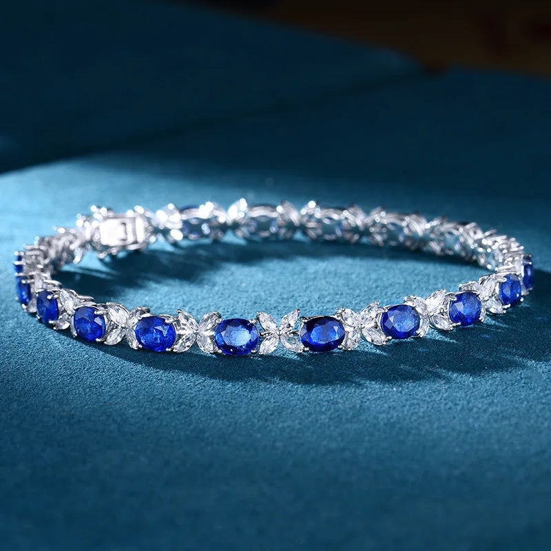 Royal Sapphire Silver Bracelet