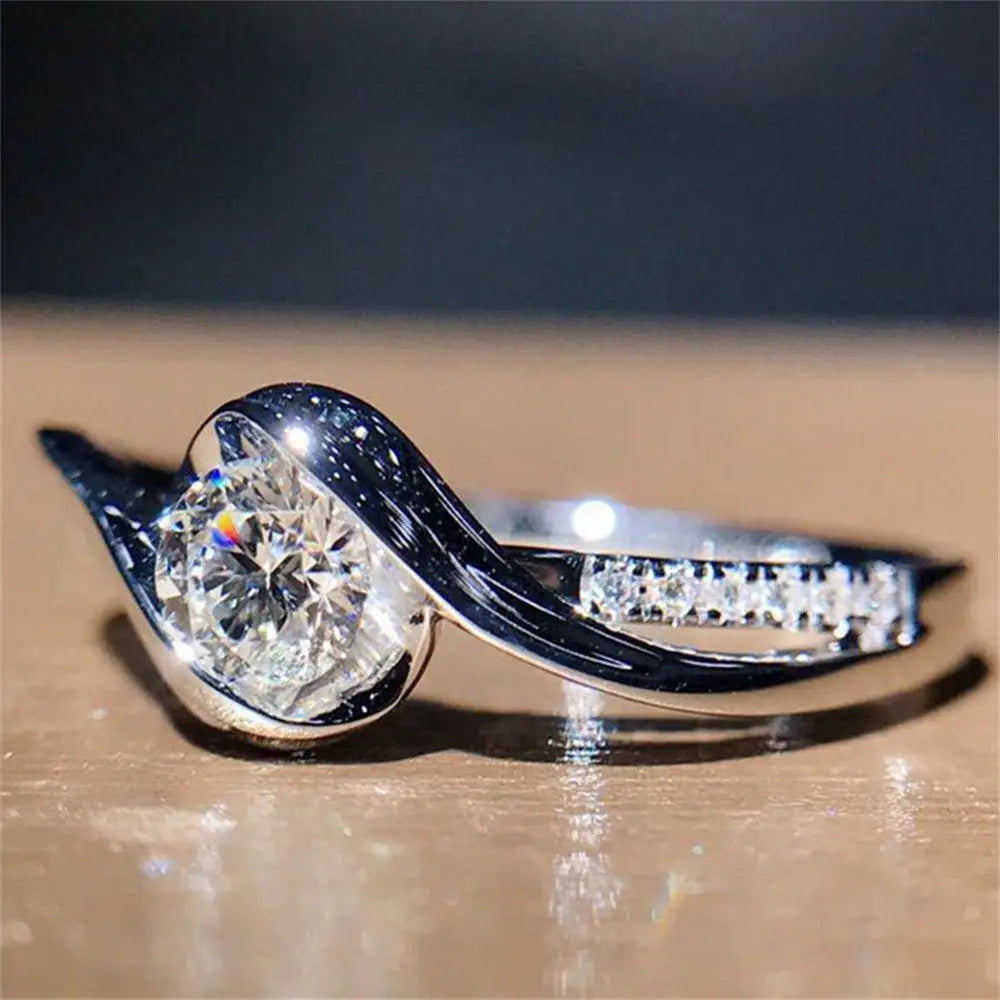 Shimmer White Sapphire Ring