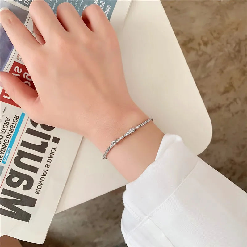 Paris Bow Silver Bracelet