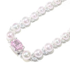 Pearl & Zircon Silver Necklace