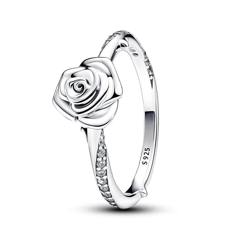 Blooming Rose Silver Ring