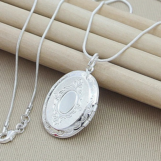 Photo Locket Silver Necklace